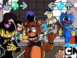 FNF Roasted but Freddy, Bendy, vs Huggy Wuggy Online Game